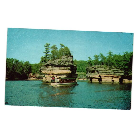 Sugar Bowl Wisconsin Lower Dells Wisconsin River H H Bennett Studio Postcard - Picture 1 of 2